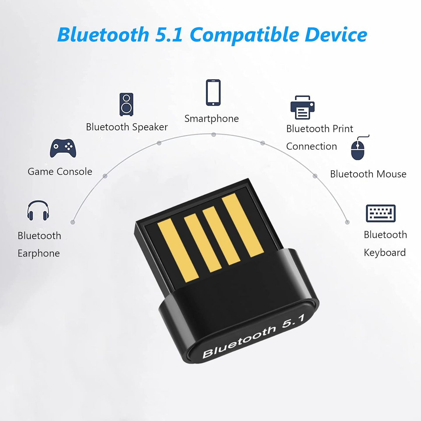 Adaptador Bluetooth USB 5.1 Esager | Dongle Inalámbrico para PC y Notebook | Ultra Rápido y Compacto | Plug & Play