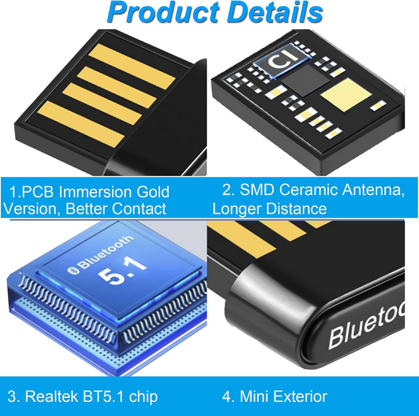 Adaptador Bluetooth USB 5.1 Esager | Dongle Inalámbrico para PC y Notebook | Ultra Rápido y Compacto | Plug & Play