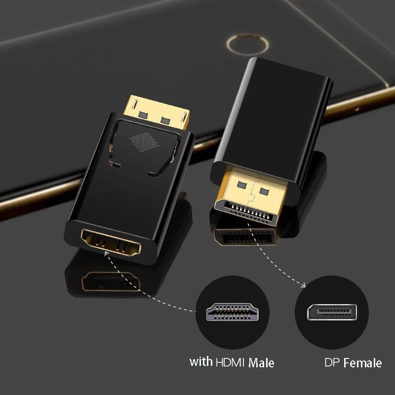 Adaptador DisplayPort a HDMI 4K – Convertidor de Audio y Video para Monitores, TVs y Proyectores | Plug & Play Ultra HD 1080p/4K