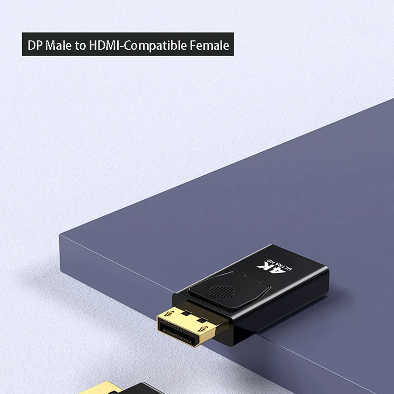 Adaptador DisplayPort a HDMI 4K – Convertidor de Audio y Video para Monitores, TVs y Proyectores | Plug & Play Ultra HD 1080p/4K