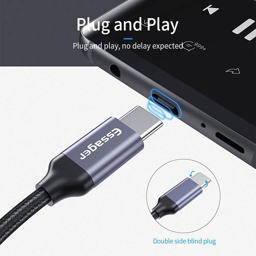 Adaptador Essager USB Tipo C a Jack 3.5mm Auxiliar – Compatible con Xiaomi, Huawei, Samsung, y Más | Sonido Hi-Fi, Diseño Compacto