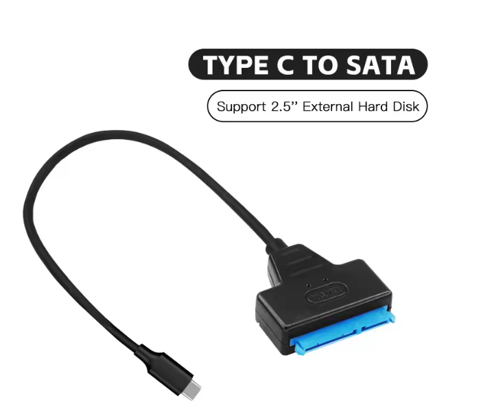 Adaptador Tipo C a SATA | Cable Convertidor 25cm para SSD/HDD 2.5” | Alta Velocidad Plug & Play – USB-C a Disco Duro