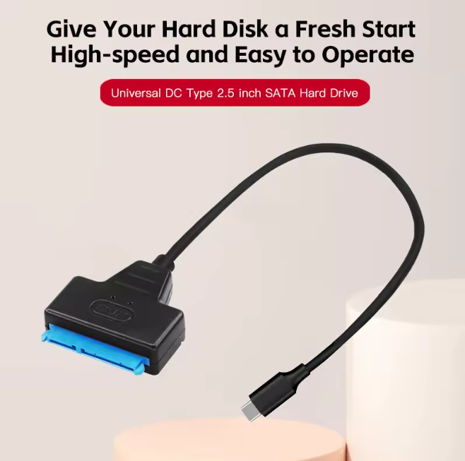 Adaptador Tipo C a SATA | Cable Convertidor 25cm para SSD/HDD 2.5” | Alta Velocidad Plug & Play – USB-C a Disco Duro