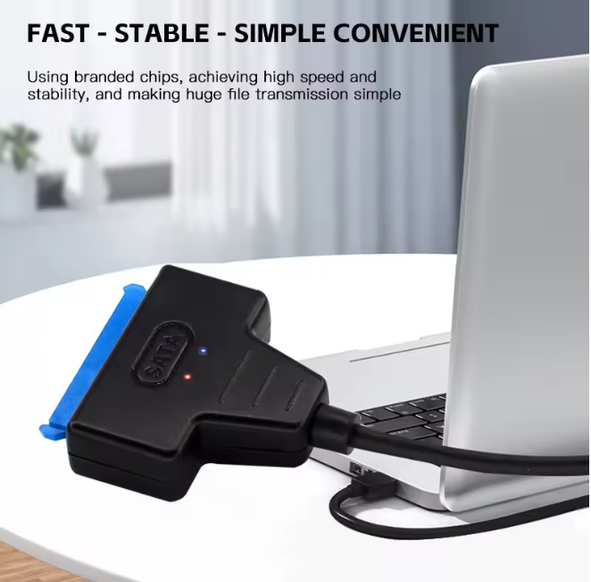 Adaptador Tipo C a SATA | Cable Convertidor 25cm para SSD/HDD 2.5” | Alta Velocidad Plug & Play – USB-C a Disco Duro