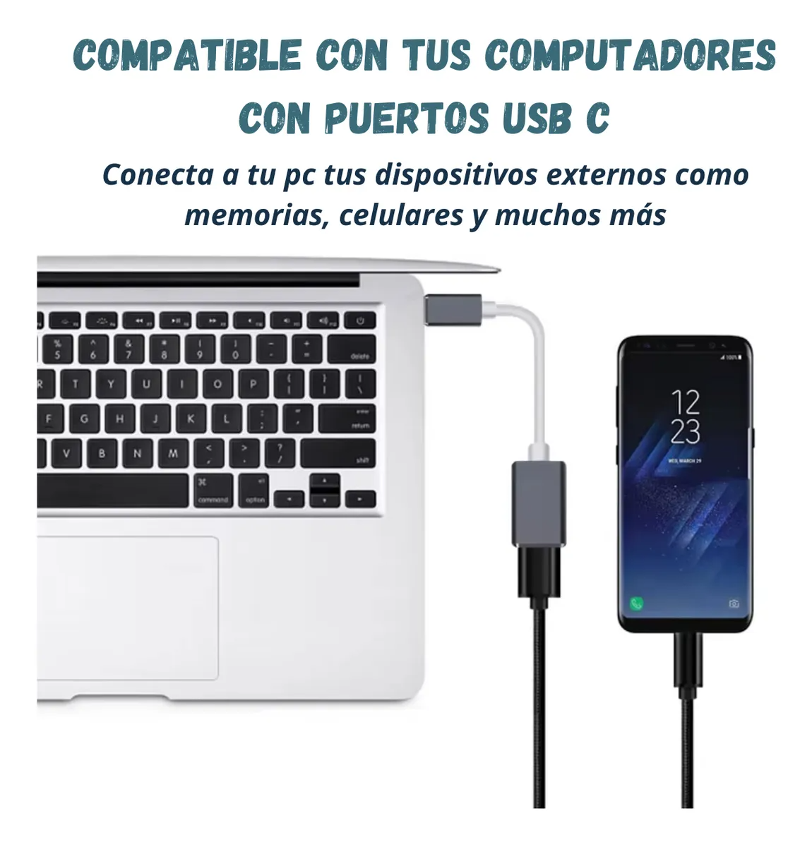 Adaptador OTG Tipo C a USB 3.0 – Conecta Pendrives, Teclados y Más a tu Celular, Tablet o PC | Plug & Play Universal