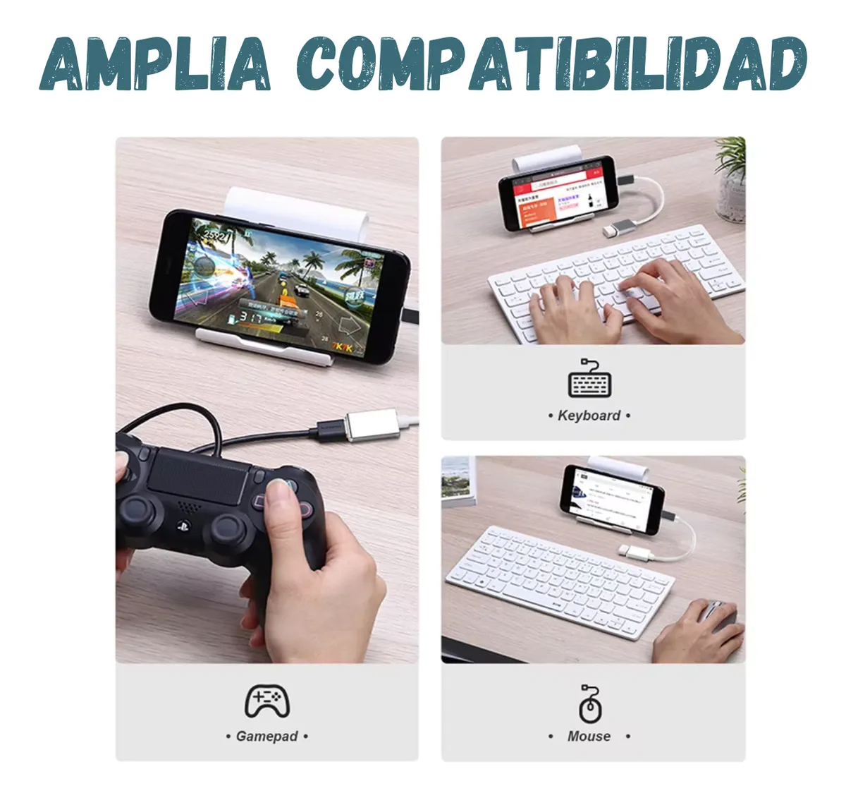 Adaptador OTG Tipo C a USB 3.0 – Conecta Pendrives, Teclados y Más a tu Celular, Tablet o PC | Plug & Play Universal