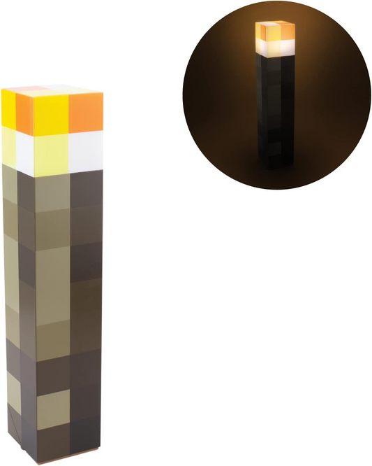 Lámpara de Noche Minecraft Antorcha – USB Recargable y Montable | Luz Gamer Decorativa
