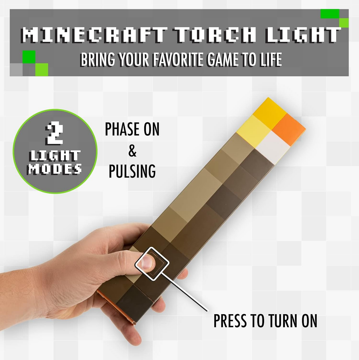 Lámpara de Noche Minecraft Antorcha – USB Recargable y Montable | Luz Gamer Decorativa