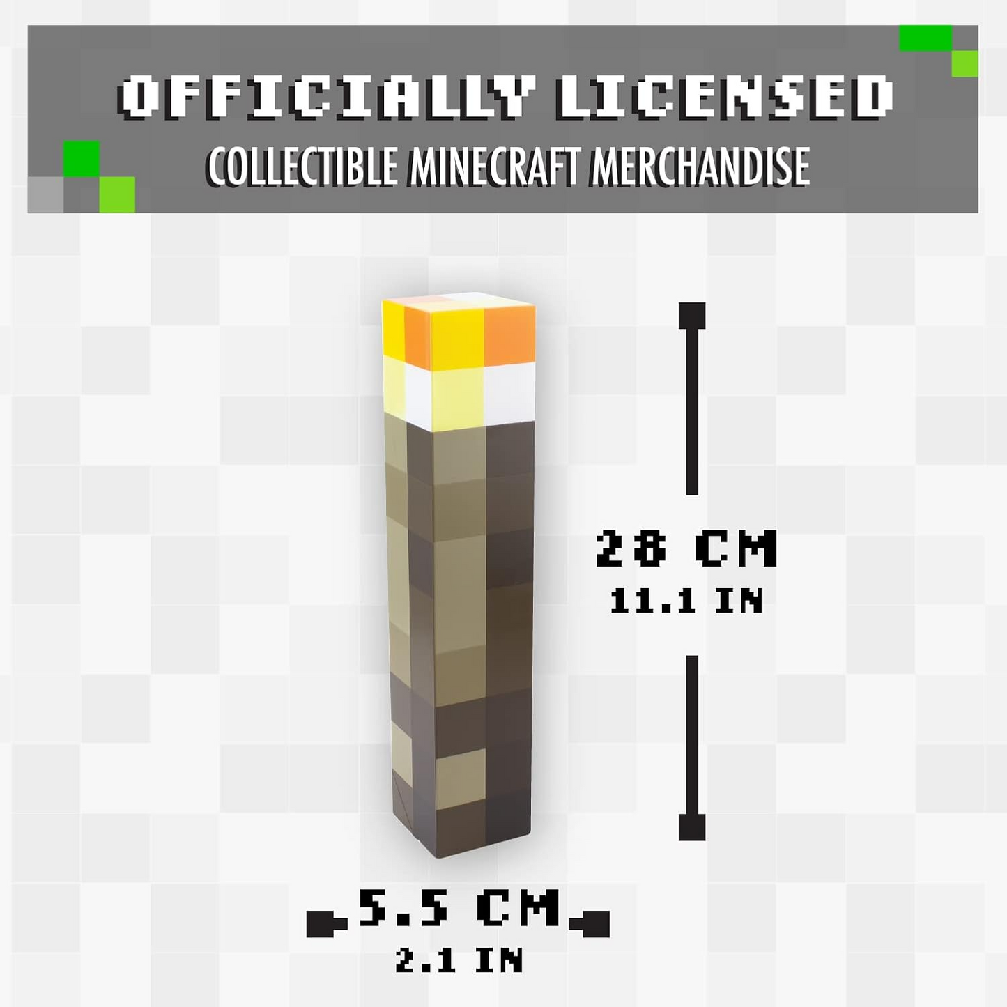 Lámpara de Noche Minecraft Antorcha – USB Recargable y Montable | Luz Gamer Decorativa