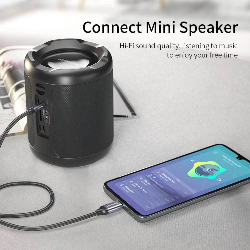 Adaptador Essager USB Tipo C a Jack 3.5mm – Cable AUX de Alta Fidelidad para Auriculares y Parlantes | Compatible con Samsung, Xiaomi, Mi y más