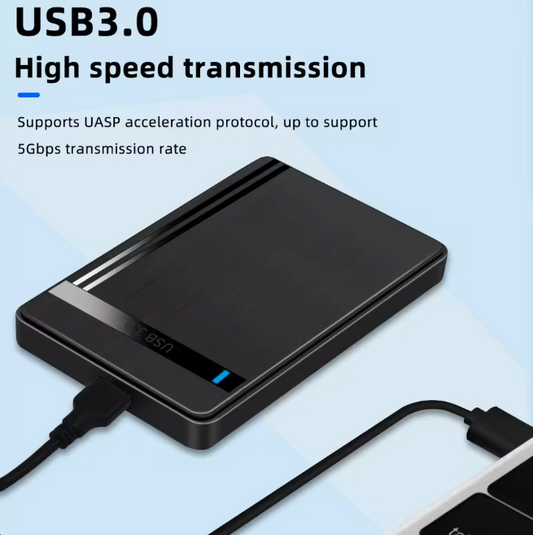 Caja Externa TISHRIC 2.5" HDD SATA 3.0 | USB 3.0 | Soporte UASP | Ultra Rápida y Compacta