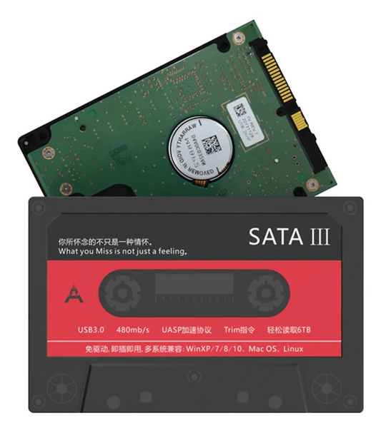 Cofre Vintage 2.5” SATA | USB 3.0 | 5Gbps | HDD/SSD | Ultra Compacta y Rápida | Plug & Play