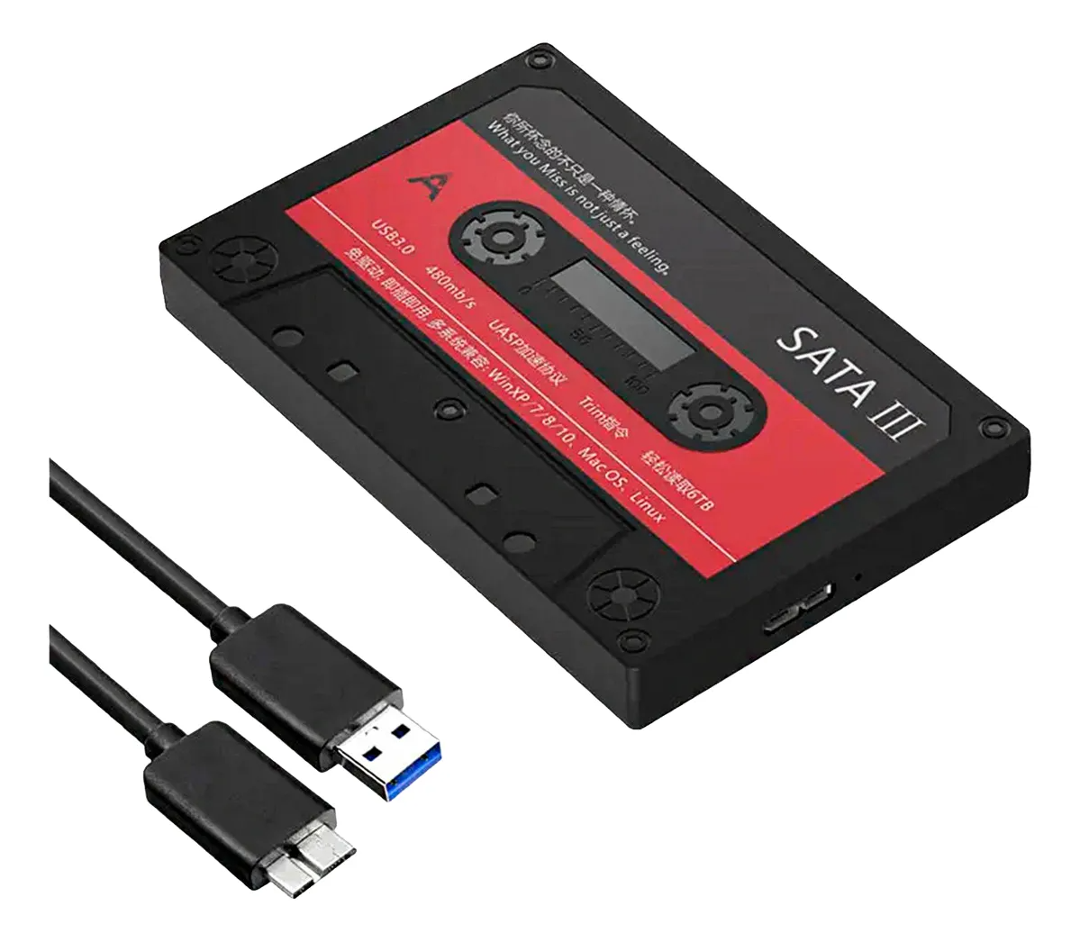 Cofre Vintage 2.5” SATA | USB 3.0 | 5Gbps | HDD/SSD | Ultra Compacta y Rápida | Plug & Play