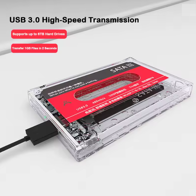 Cofre Vintage 2.5” SATA | USB 3.0 | 5Gbps | HDD/SSD | Ultra Compacta y Rápida | Plug & Play