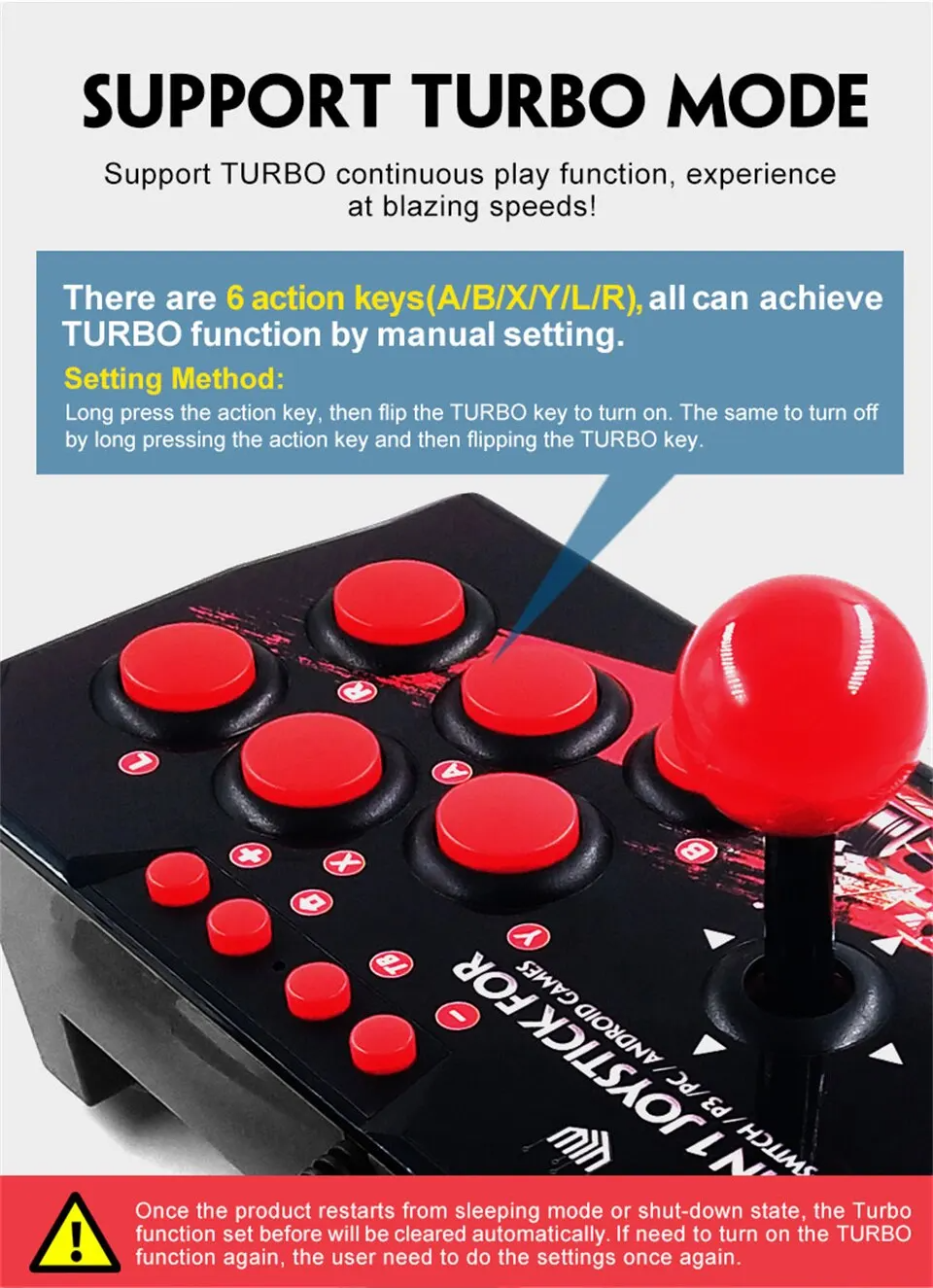 Control Retro Estilo Arcade NS-002 | Cable USB 3 Metros | Plug & Play | Compatible con Nintendo Switch, PC, Android y PS3 | Joystick Clásico