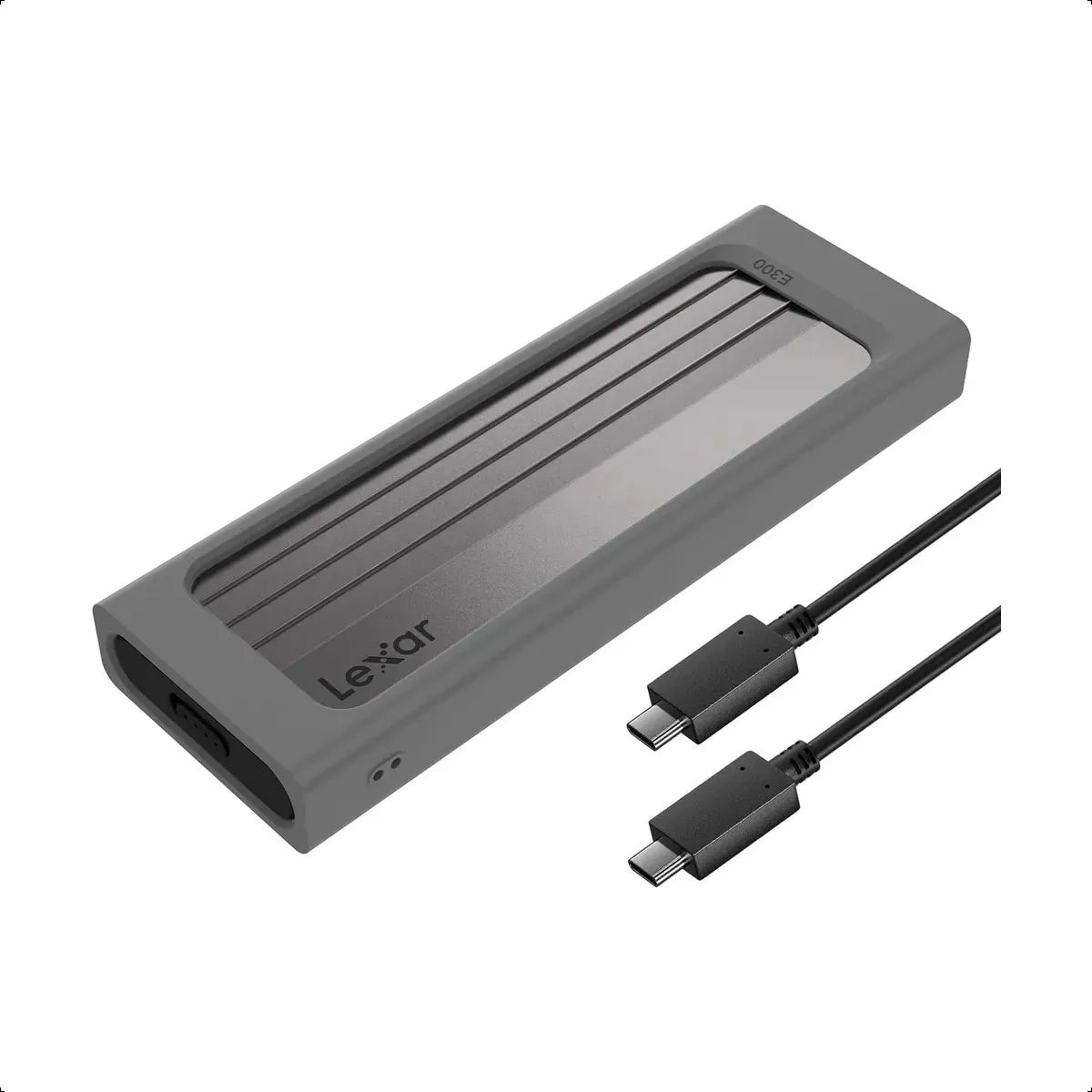 Lexar E300 Caja Externa SSD M.2 NVMe | Tipo-C | 10Gbps | Aluminio | Alta Velocidad