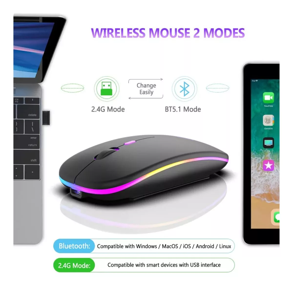 Mouse Recargable RGB