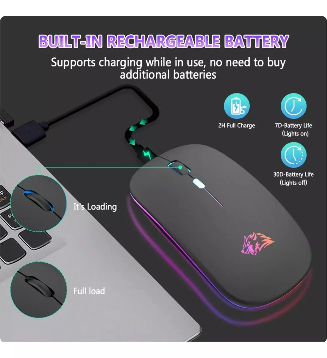 Mouse Recargable RGB