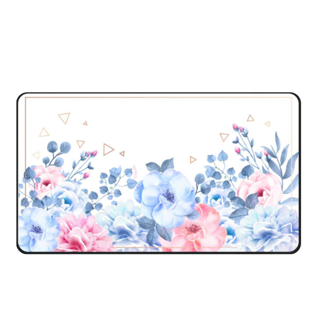 Alfombrilla Gamer XL Floral 70x30cm – Antideslizante, Goma Natural, Diseño HD | Mousepad XXL Oficina y Juegos