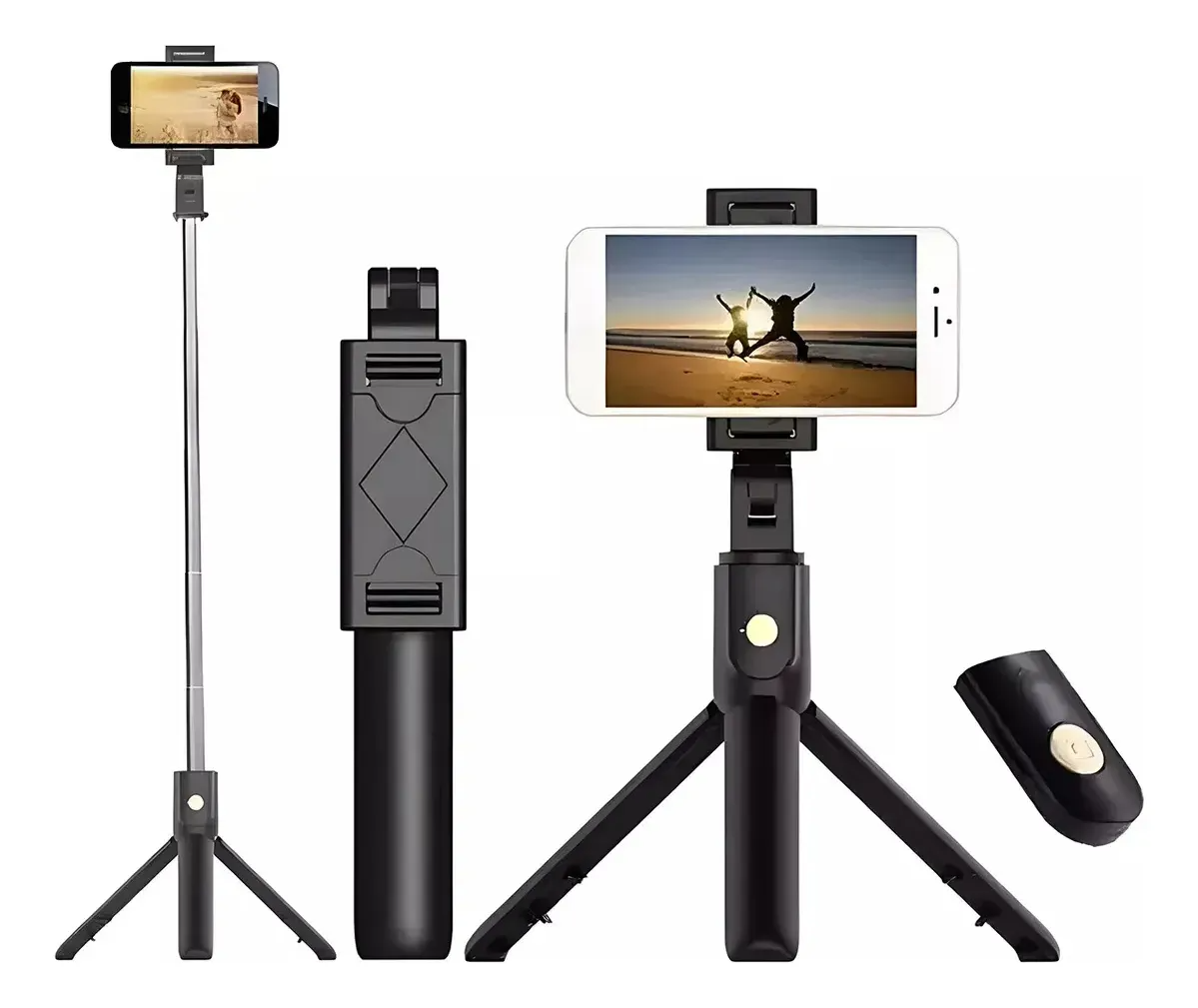 Palo Selfie Trípode K07 con Control Bluetooth | Bastón 3 en 1 Extensible para Celular