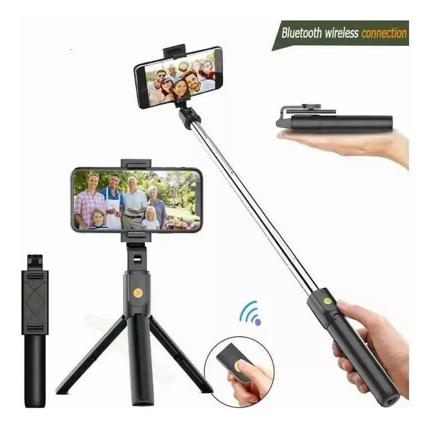 Palo Selfie Trípode K07 con Control Bluetooth | Bastón 3 en 1 Extensible para Celular