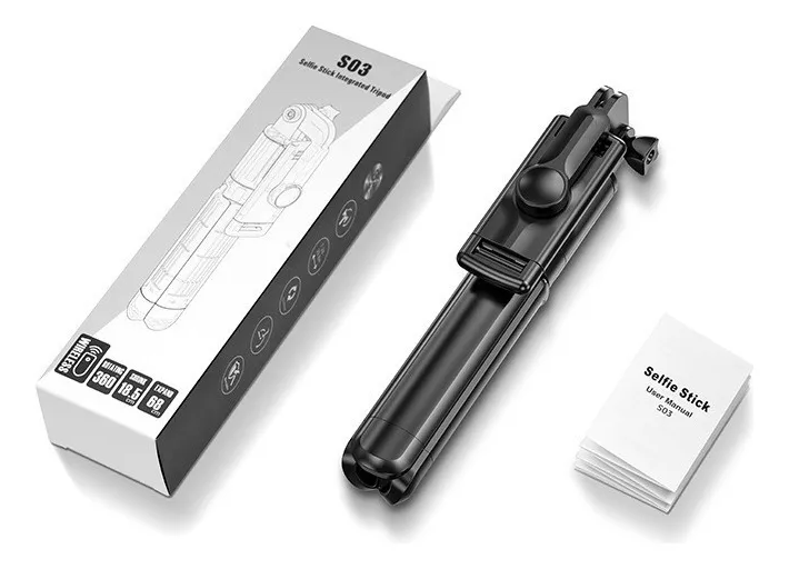 Palo Selfie Trípode S03 con Control Bluetooth | Bastón Extensible 3 en 1 para Fotos y Videos