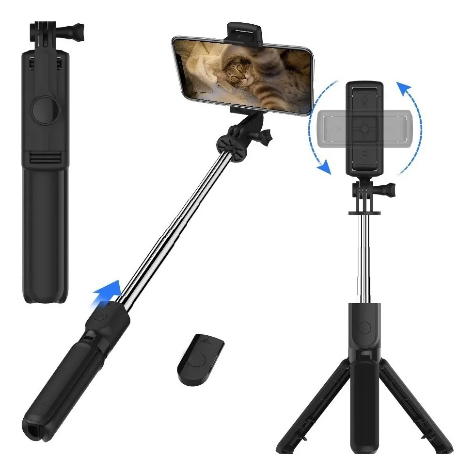 Palo Selfie Trípode S03 con Control Bluetooth | Bastón Extensible 3 en 1 para Fotos y Videos