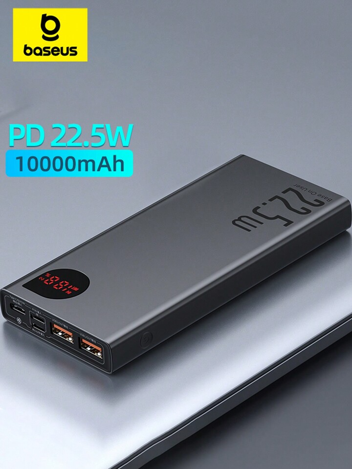Power Bank Baseus 10000mAh 22.5W Carga Rápida | Batería Portátil Compacta y Potente