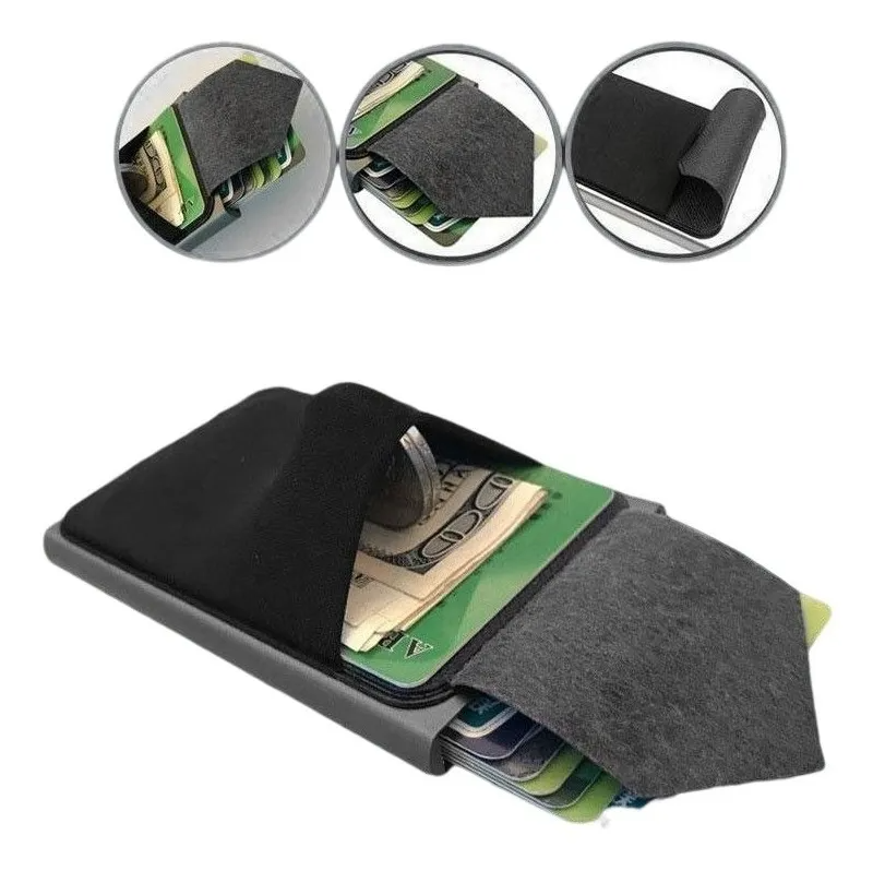 Tarjetero Antirrobo RFID Pop-Up de Aluminio – Estilo Minimalista, Compacto y Seguro
